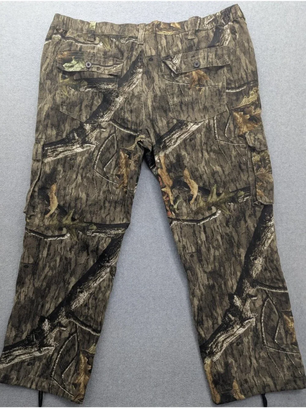 Mossy Oak Cargo Pants Mens 2XL 44-46 Brown Camo Elastic Waist Hunting Outdoor